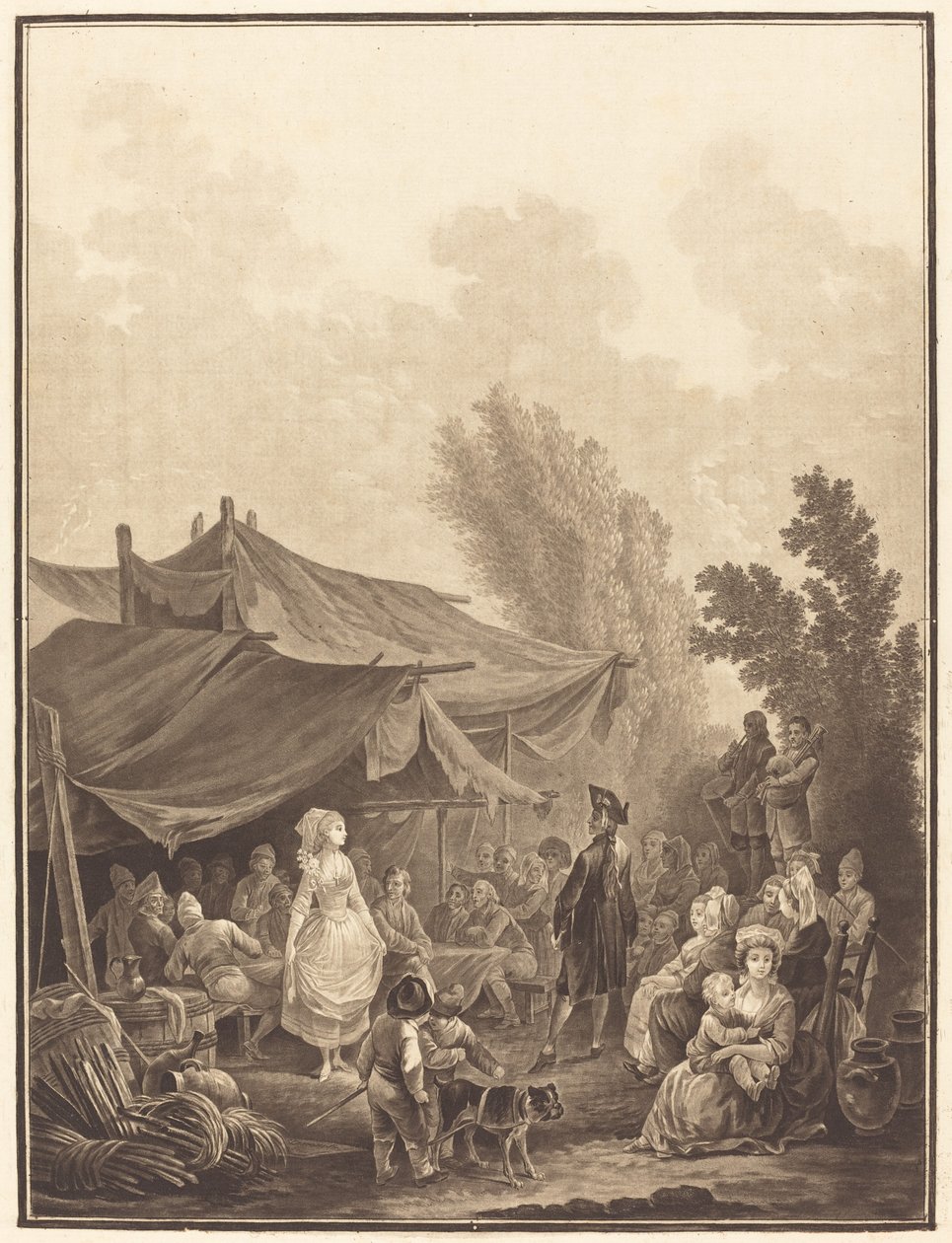 Dorffest Hochzeit, 1785 von Charles Melchior Descourtis