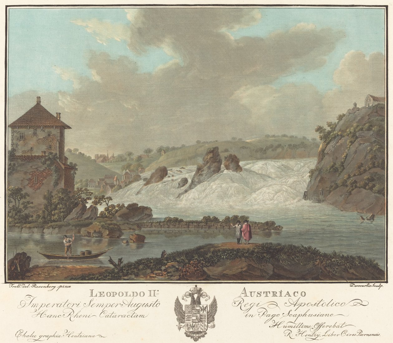 Rheinfall von Charles Melchior Descourtis after Friedrich Rosenberg after Johann Heinrich Troll
