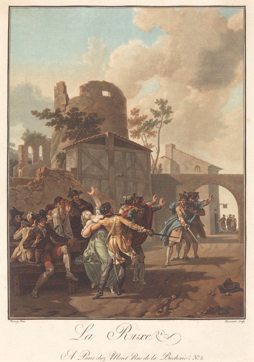 La Rixe (Die Schlägerei) von Charles Melchior Descourtis after Nicolas Antoine Taunay