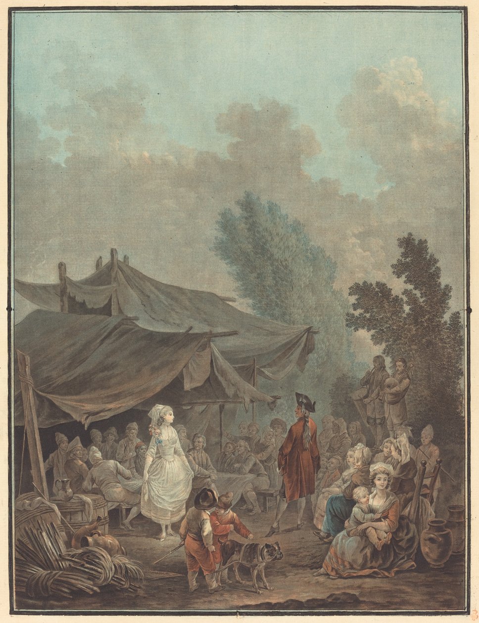 Dorffest von Charles Melchior Descourtis after Nicolas Antoine Taunay