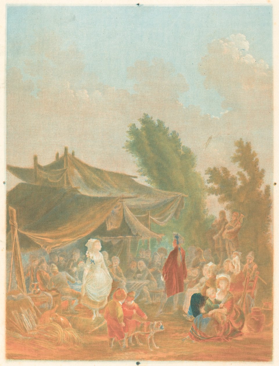 Dorffest (Hochzeit im Dorf) von Charles Melchior Descourtis after Nicolas Antoine Taunay