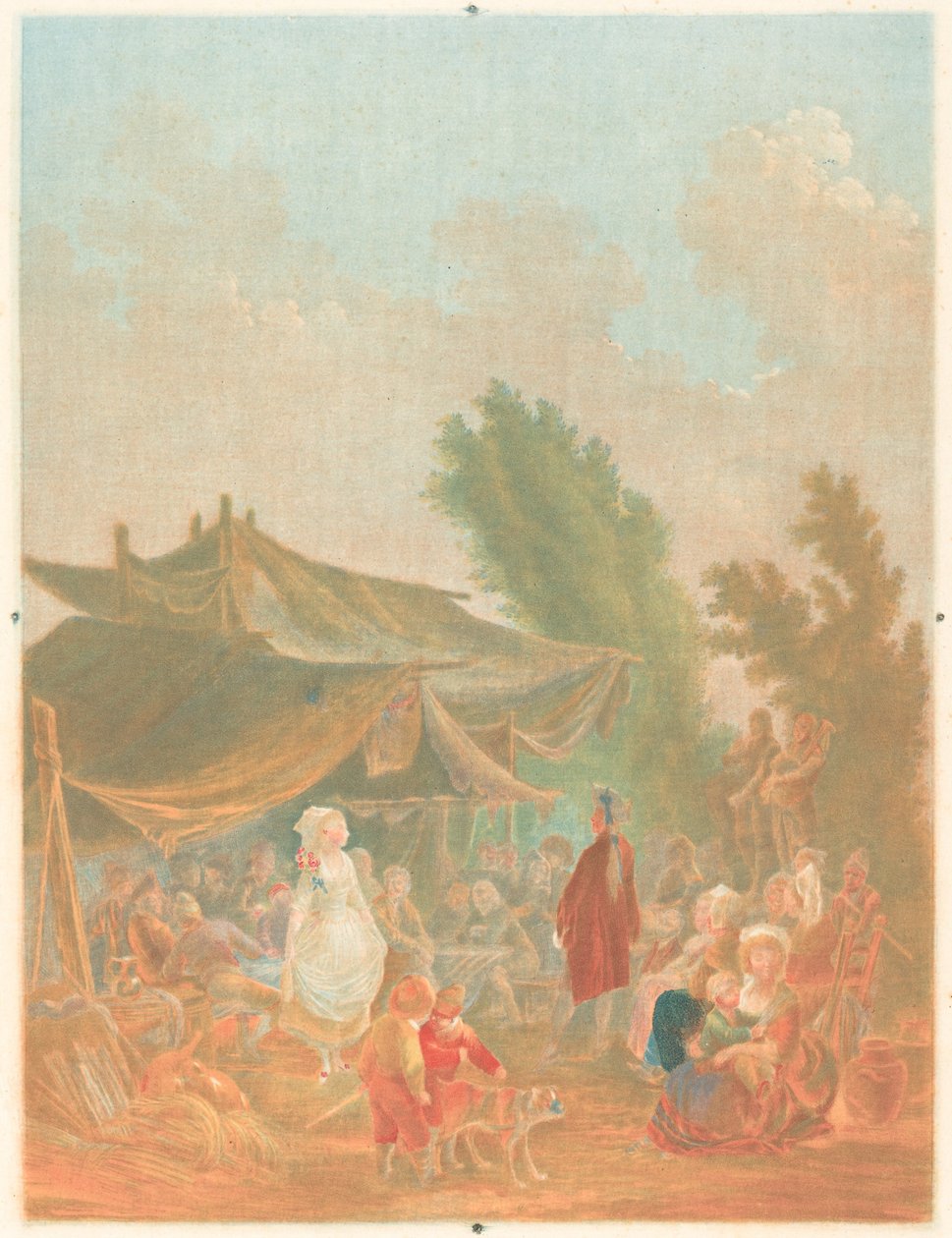 Dorffest (Noce de Village) von Charles Melchior Descourtis after Nicolas Antoine Taunay