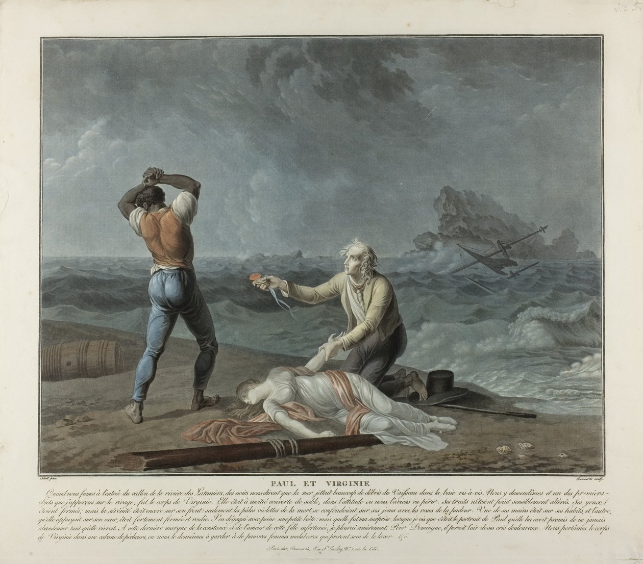 Paul und Virginie von Charles Melchior & Schall Jean (1752-1825) Descourtis