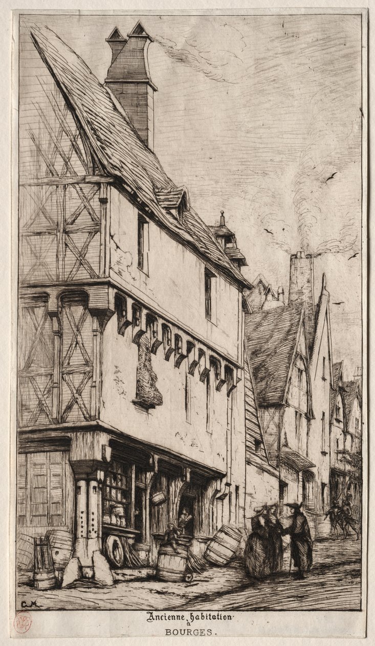 Ein altes Haus in Bourges, manchmal das Musikerhaus genannt von Charles Meryon