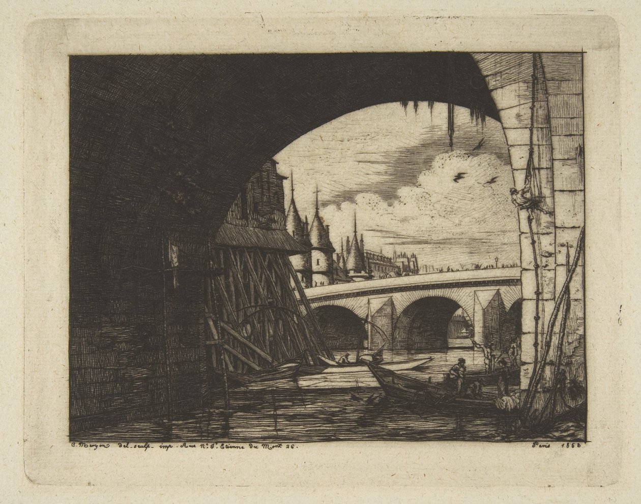 Torweg, Pont Notre-Dame, Paris, aus 