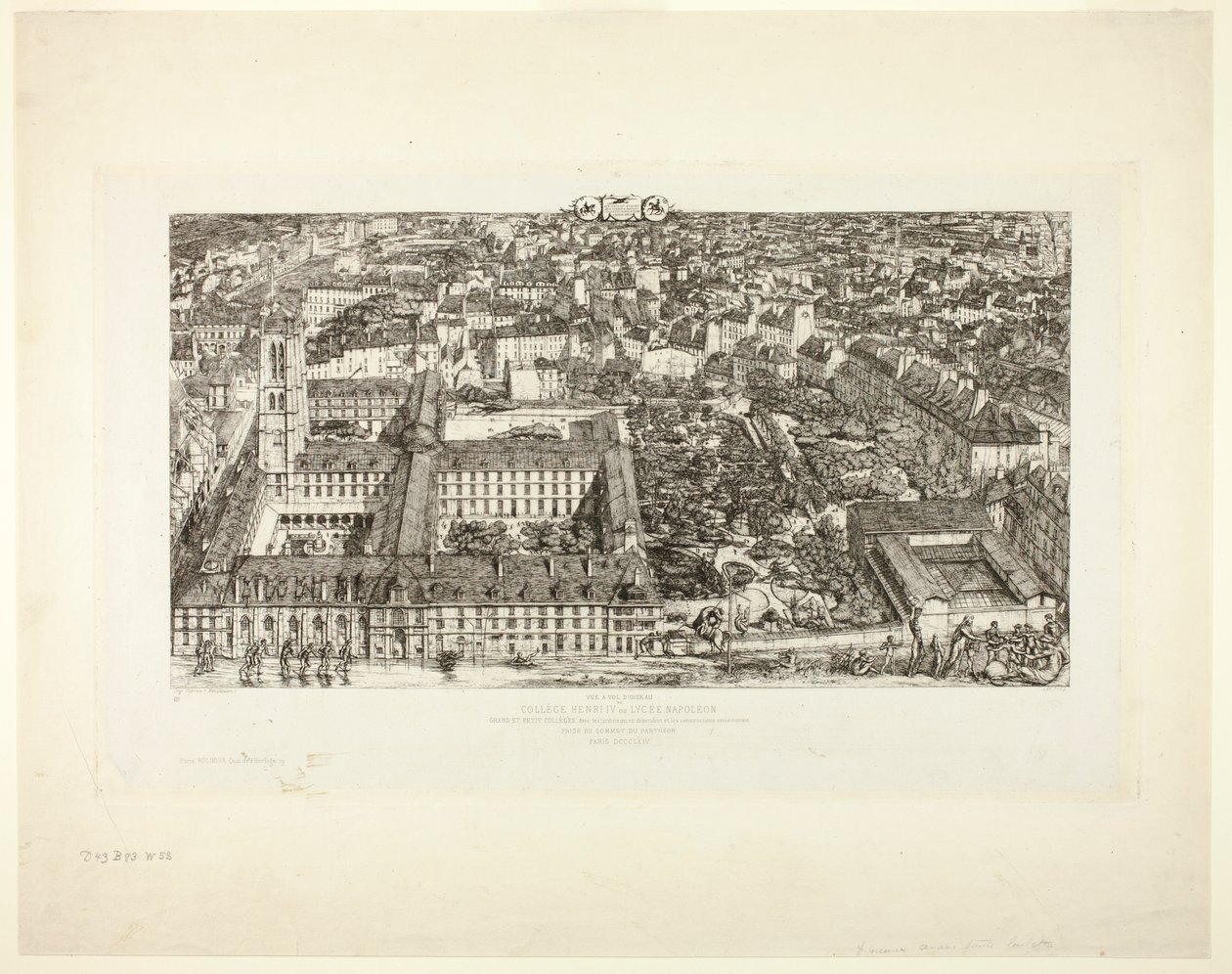 Collège Henry IV (oder Lycée Napoléon), Paris von Charles Meryon