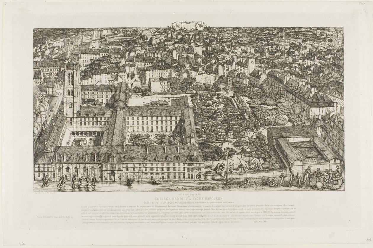 Collège Henry IV (oder Lycée Napoléon), Paris von Charles Meryon