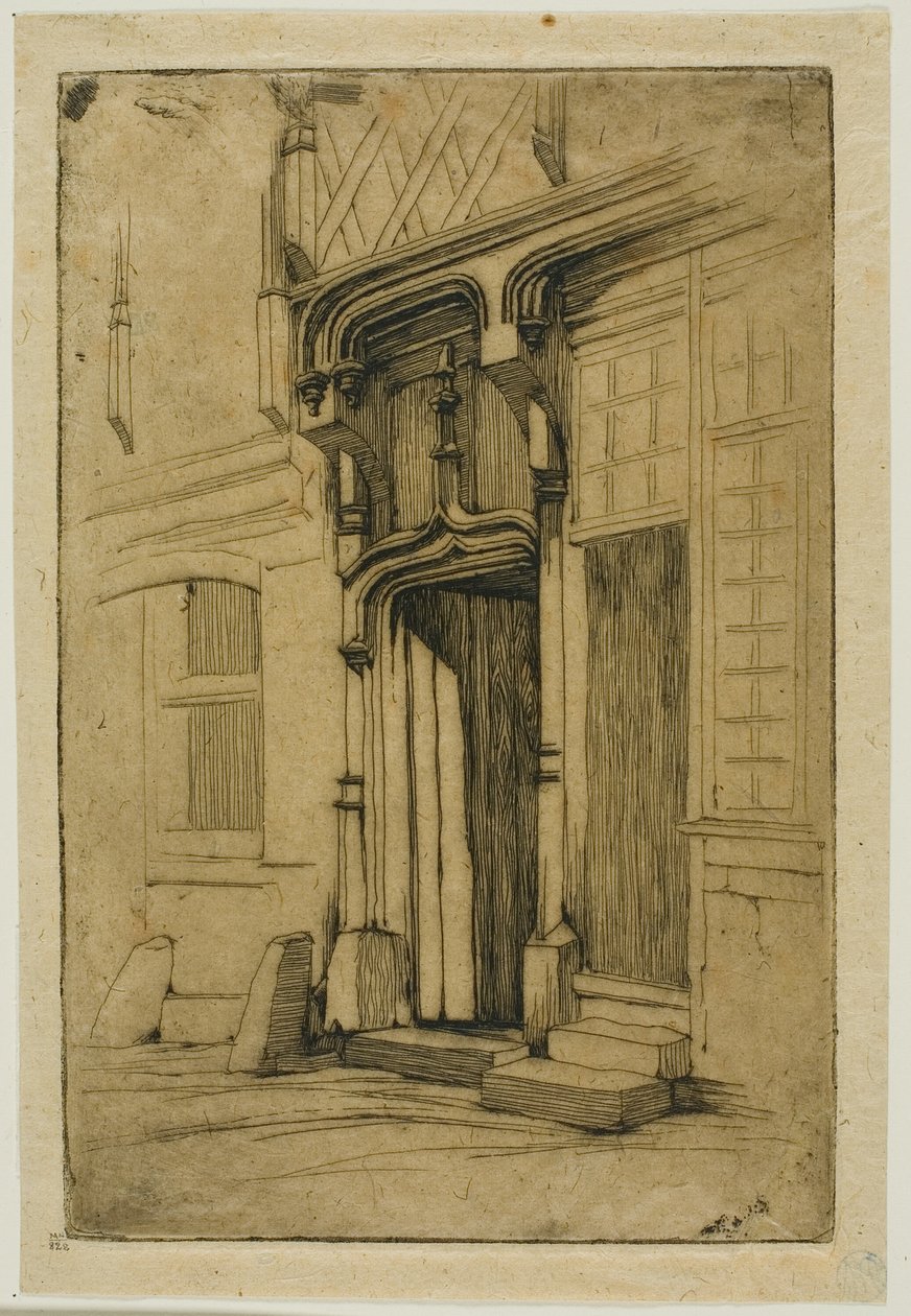 Tür eines alten Klosters in der Rue Mirabeau, Bourges von Charles Meryon