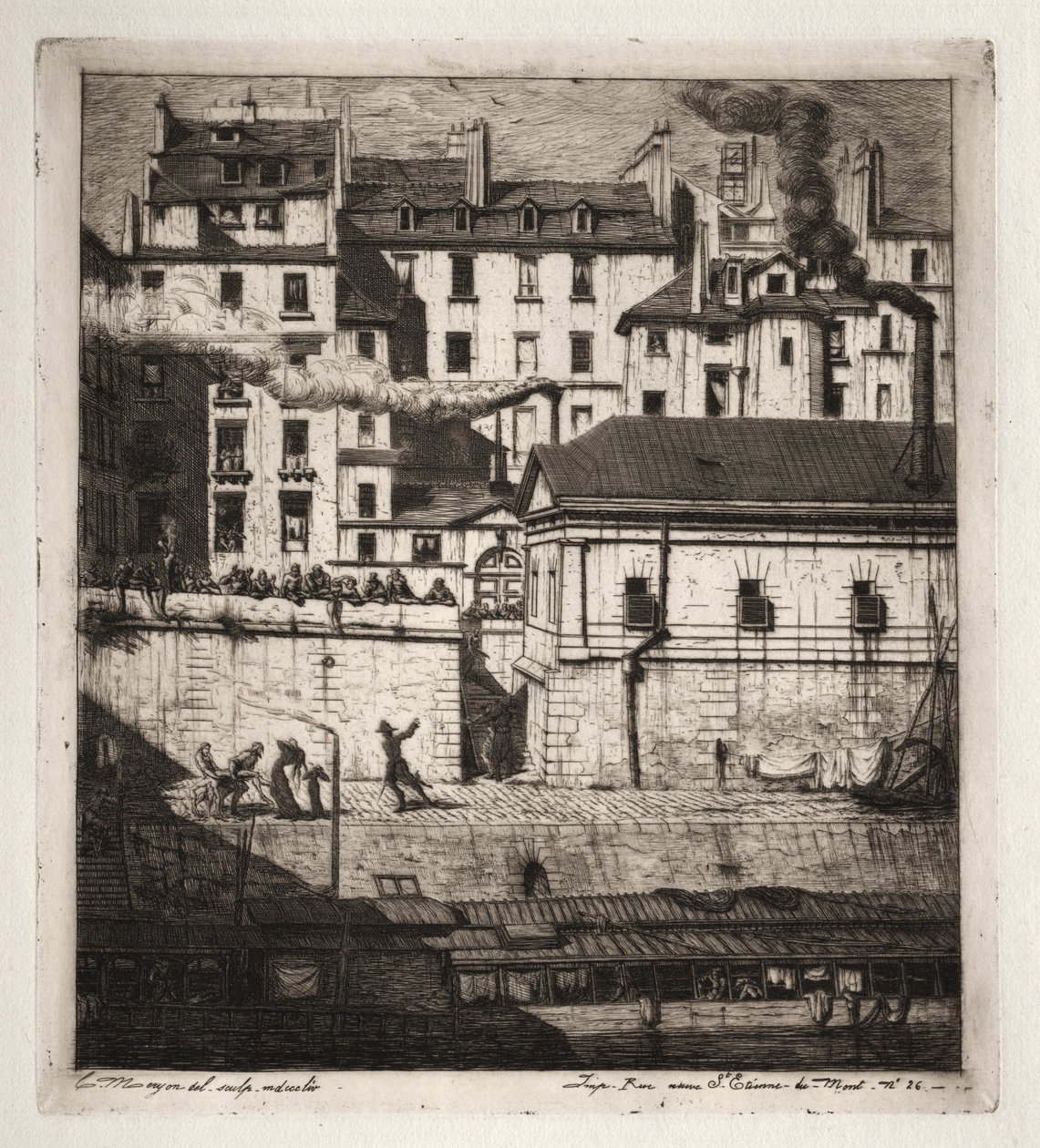 Radierungen von Paris: Das Leichenschauhaus von Charles Meryon