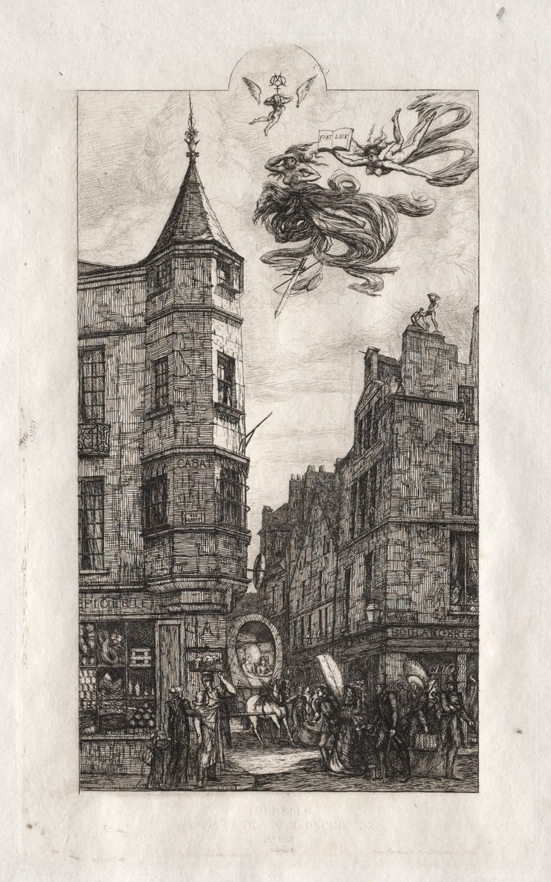 Radierungen von Paris: Tourelle, rue de l