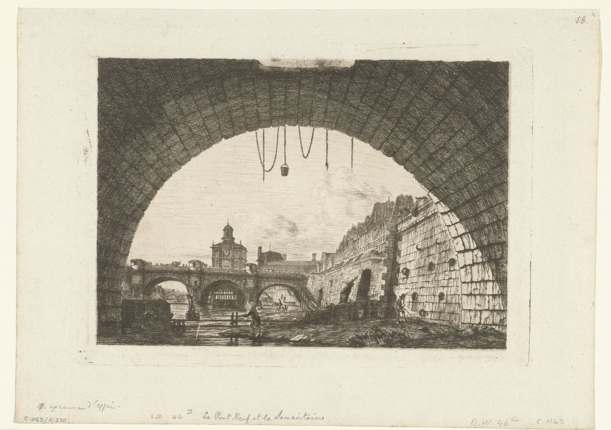 Ansicht von Pont-Neuf unter dem Bogen Pont-au-Change in Paris von Charles Meryon