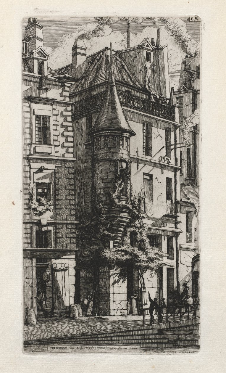 Haus mit einem Turm, rue de la Tixeranderie, Paris von Charles Meryon