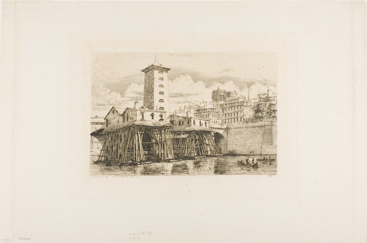 La Pompe Notre Dame, Paris von Charles Meryon