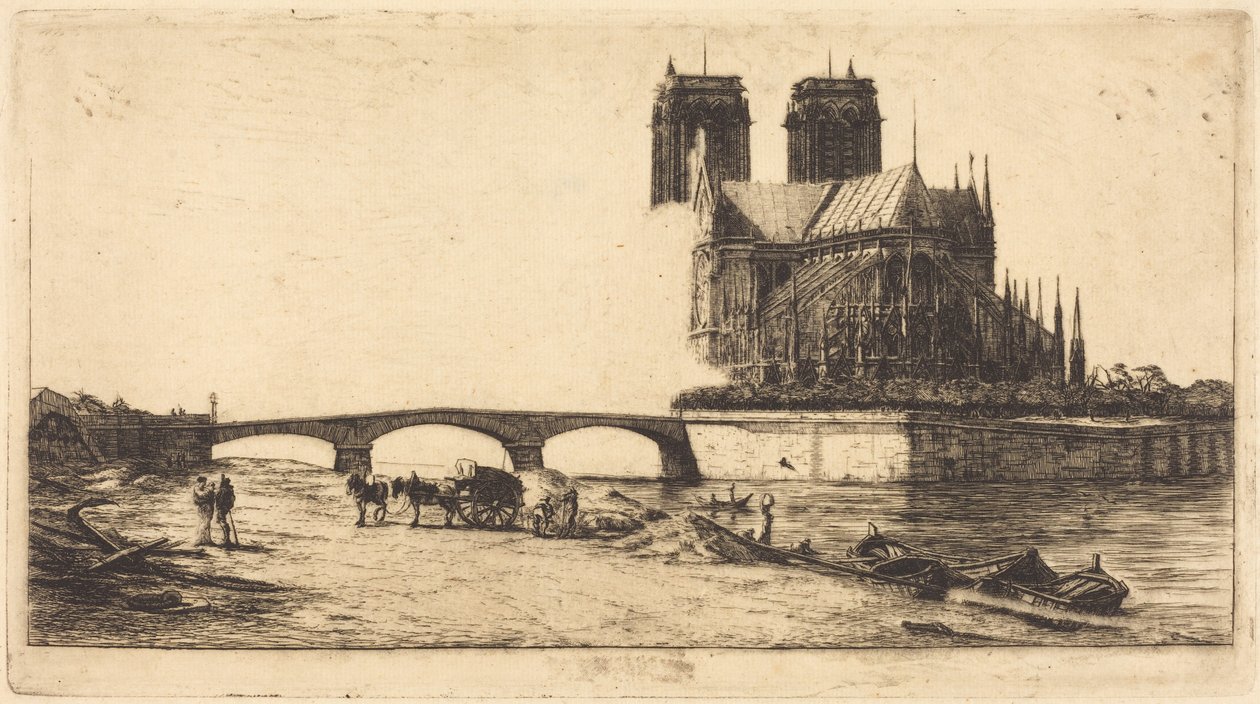 Die Apsis von Notre-Dame de Paris von Charles Meryon