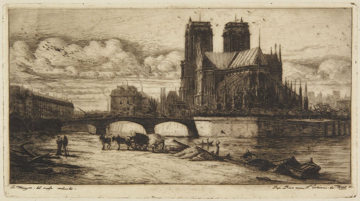Die Apsis von Notre-Dame de Paris von Charles Meryon