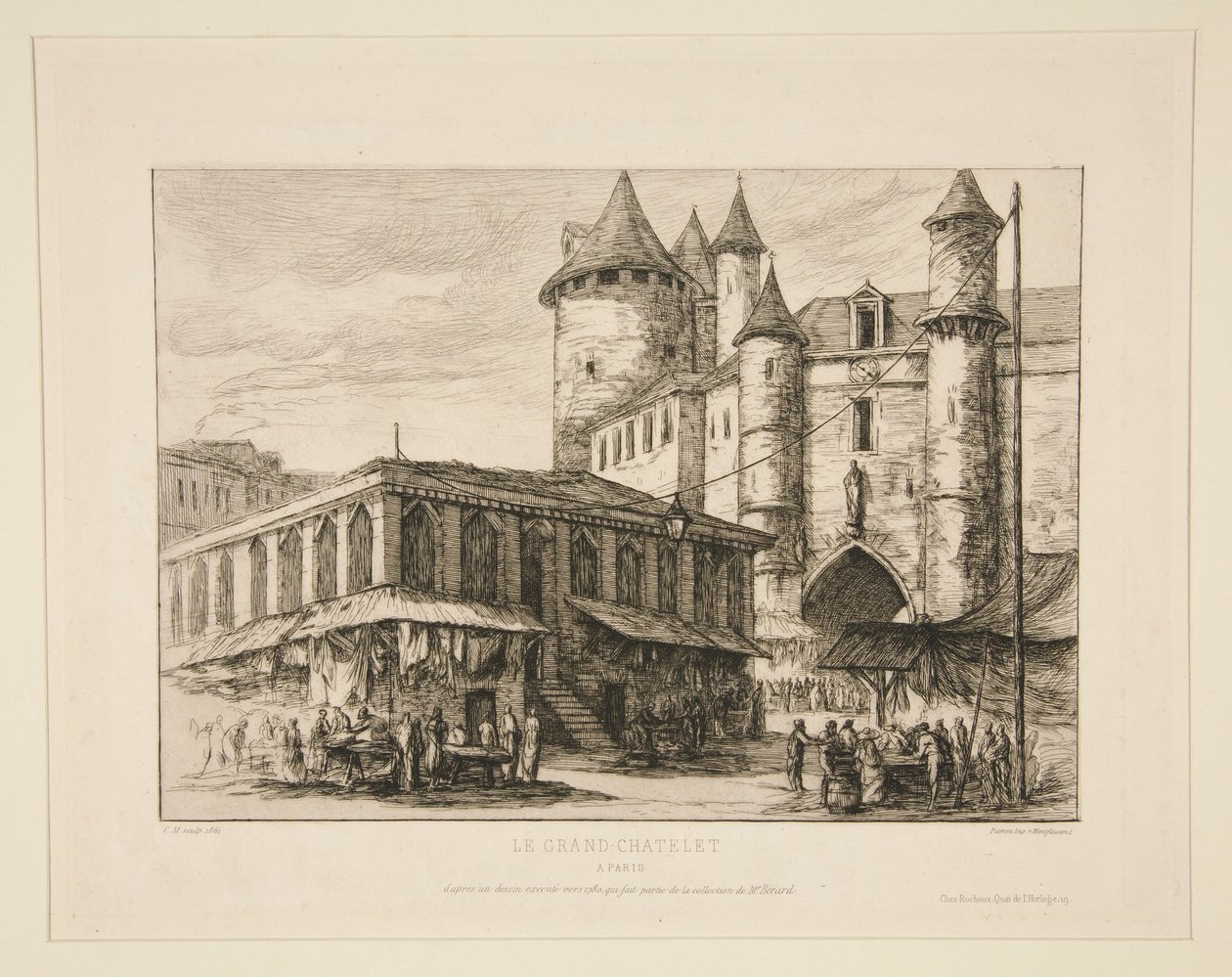 Le Grand Chatelet [vers 1780 nach einer früheren Zeichnung] von Charles Meryon