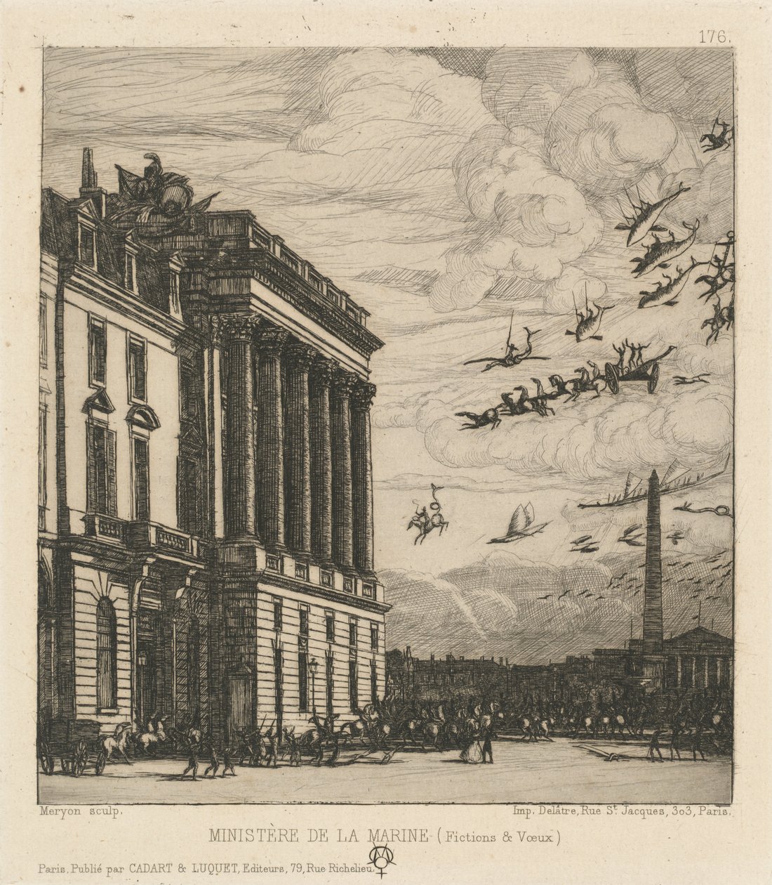 Das Marineministerium, Paris von Charles Meryon