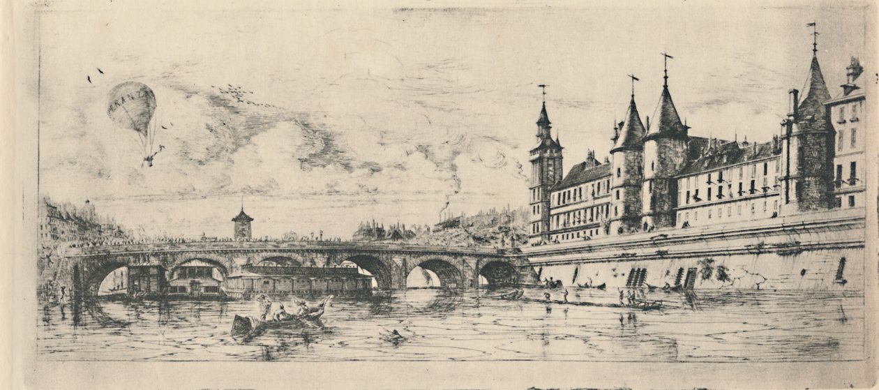 Le Pont-Au-Change 2. Zustand, 1854 von Charles Meryon