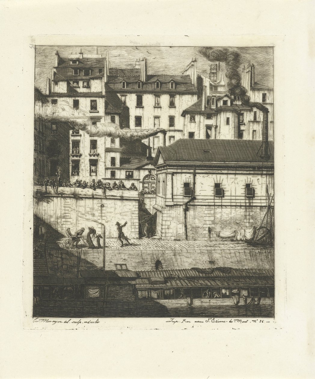 Leichenschauhaus an der Seine in Paris von Charles Meryon