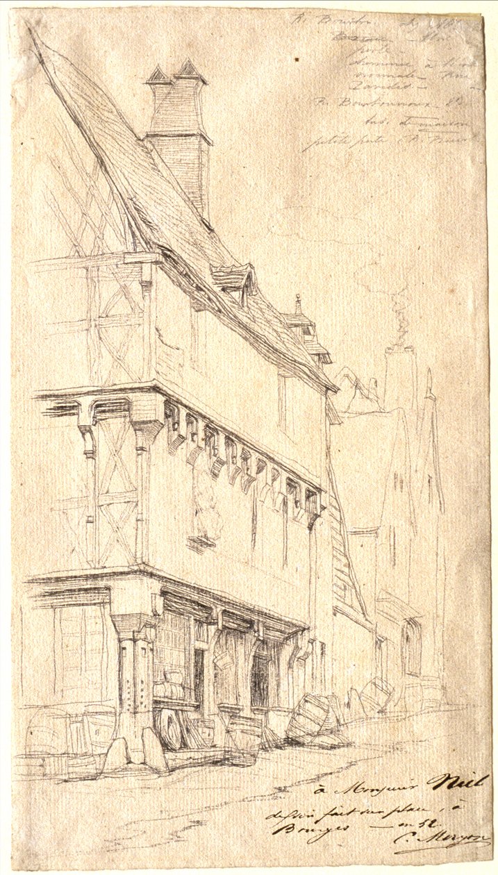 Altes Haus in Bourges: "La Maison du Musicien" von Charles Meryon