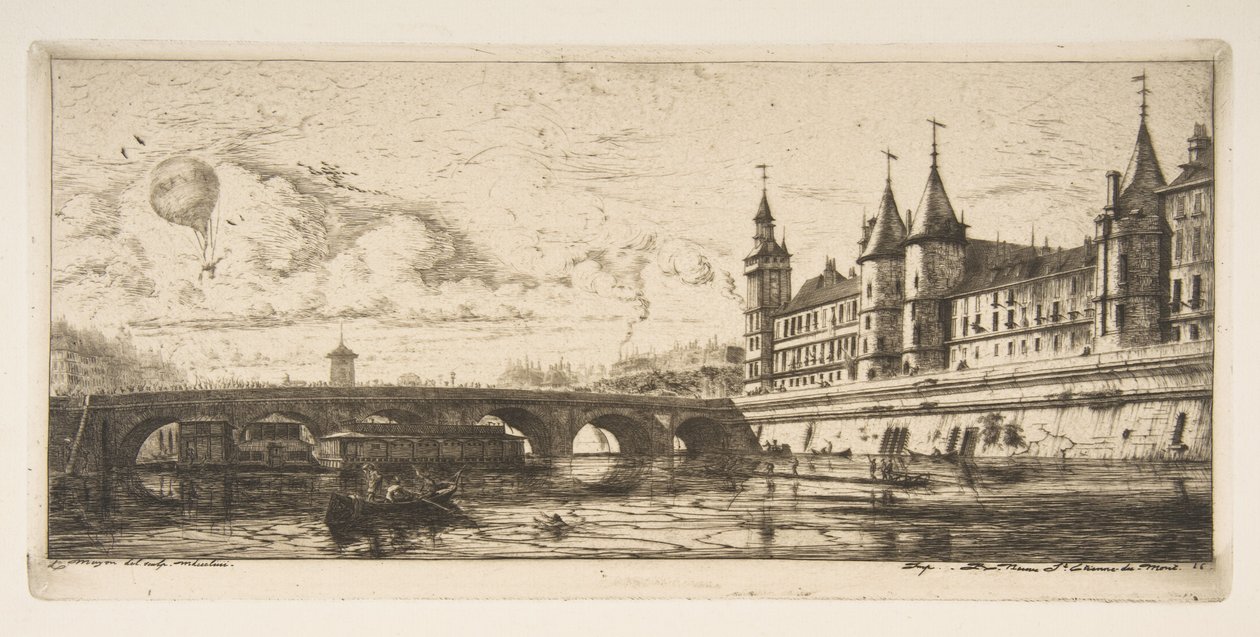 Pont au Change, Paris, aus „Radierungen von Paris“ von Charles Meryon