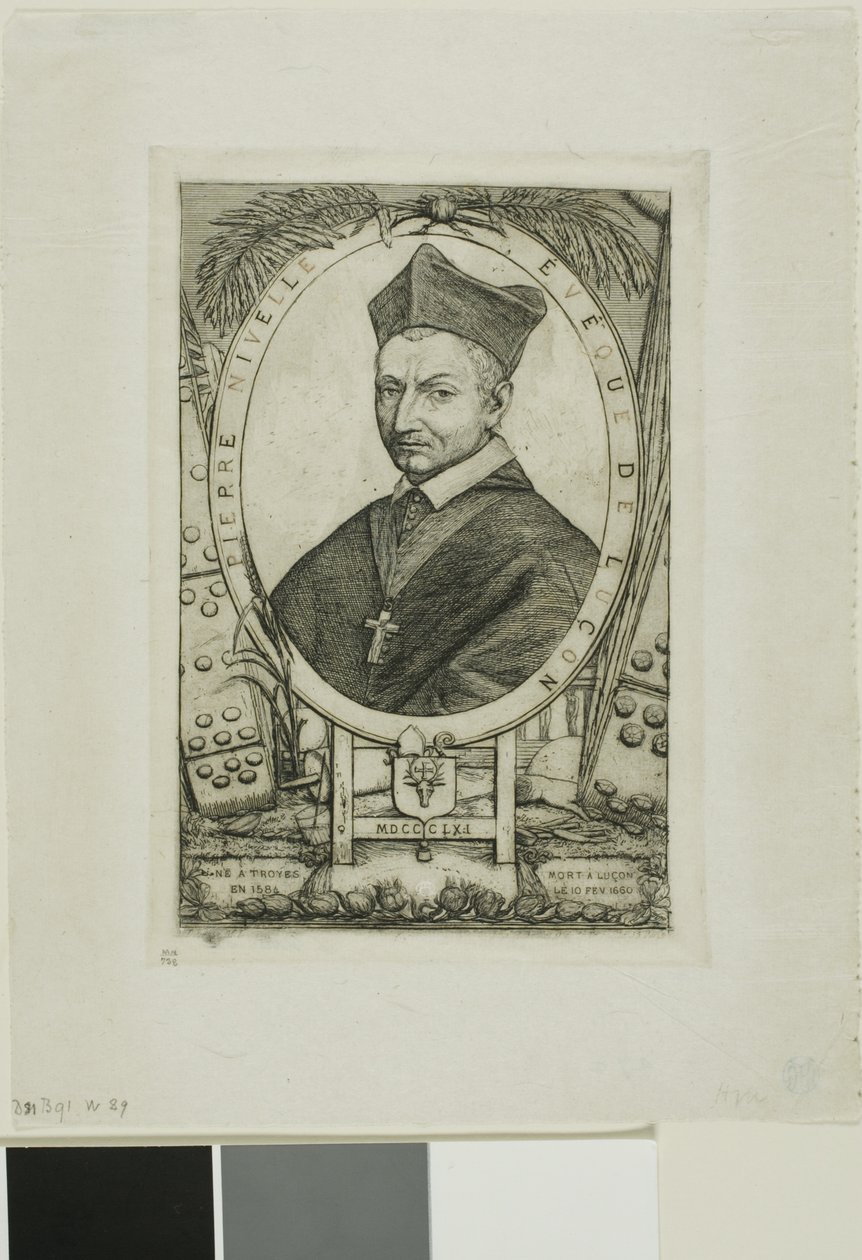 Porträt von Pierre Nivelle, Bischof von Luçon von Charles Meryon