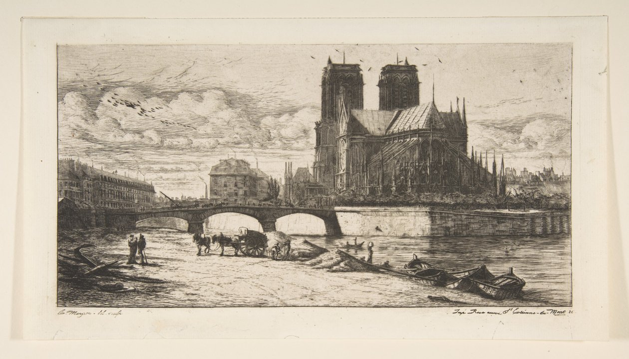 Die Apsis von Notre-Dame in Paris von Charles Meryon