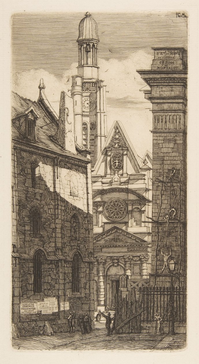Die Kirche Saint-Étienne-du-Mont, Paris von Charles Meryon