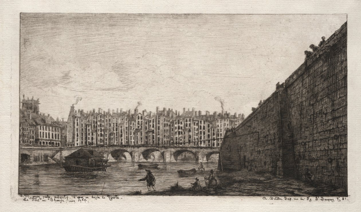 Die Exchange-Brücke, Paris, um 1784, 1855 von Charles Meryon