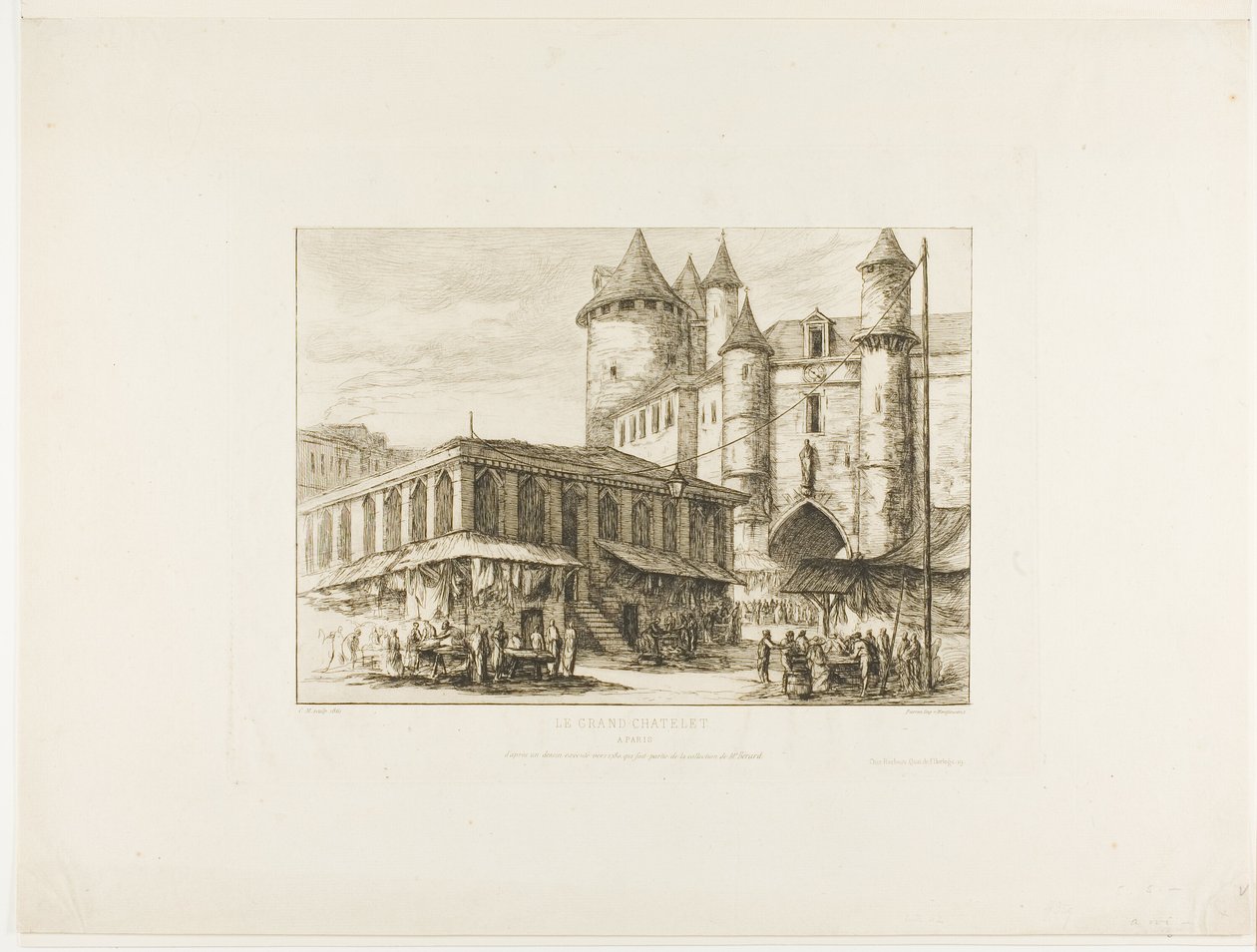 Das Grand Châtelet, Paris, ca. 1780, nach einer früheren Zeichnung von Charles Meryon