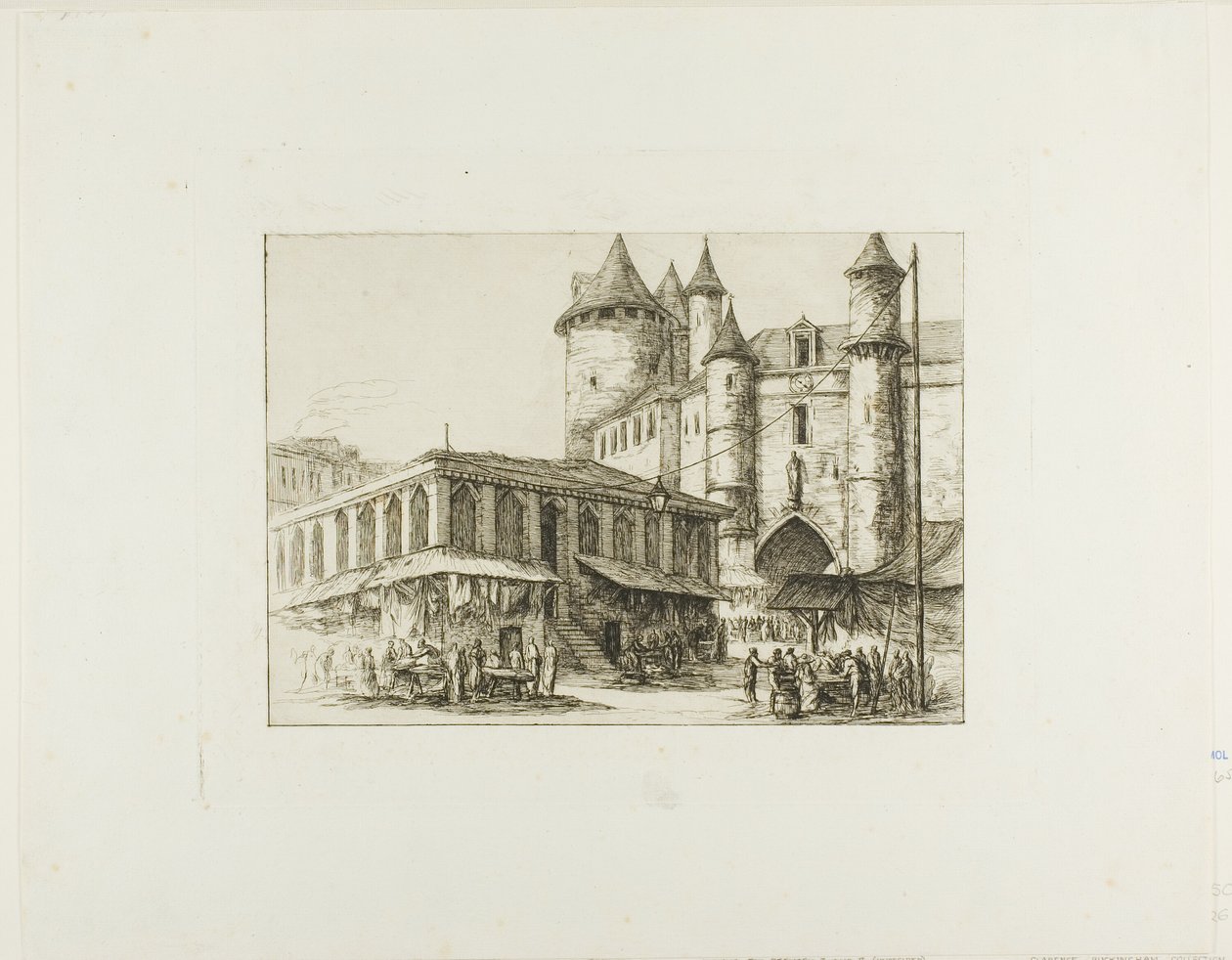 Das Grand Châtelet, Paris, ca. 1780, nach einer früheren Zeichnung von Charles Meryon