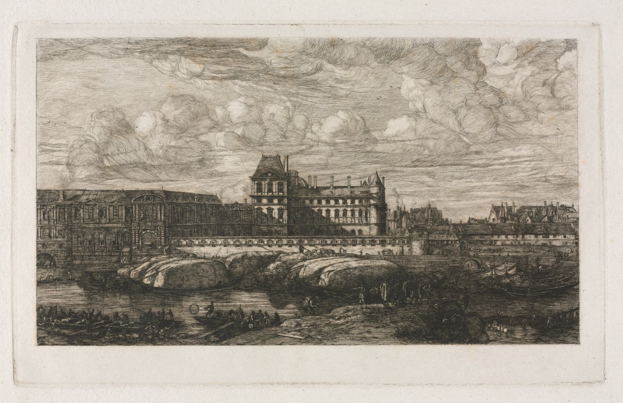 Das alte Louvre nach einem Gemälde von Zeeman von Charles Meryon