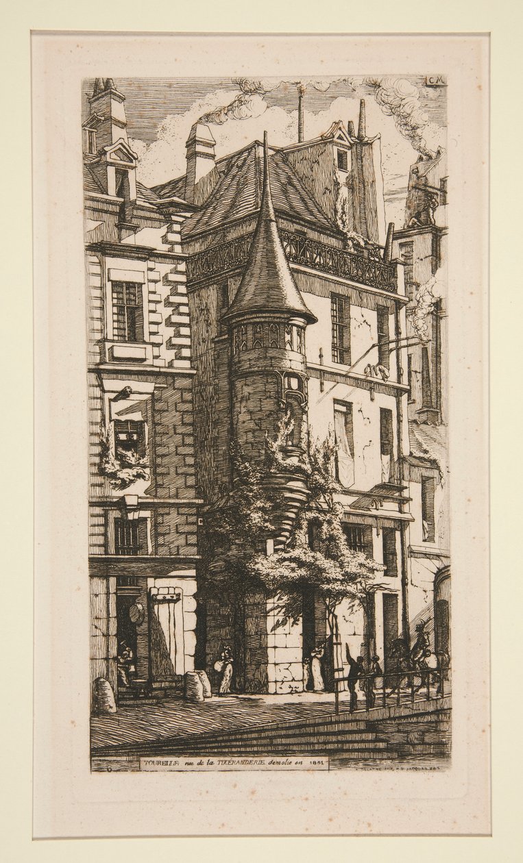 Haus mit einem Turm, rue de la Tixeranderie von Charles Meryon