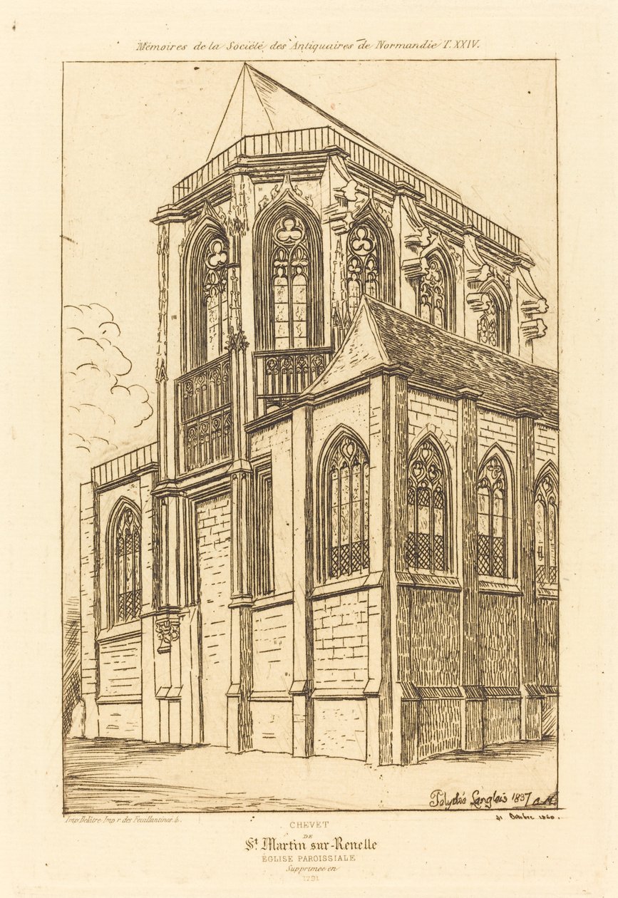 Apsis der Kirche St. Martin-sur-Renelle von Charles Meryon after Polycles Langlois