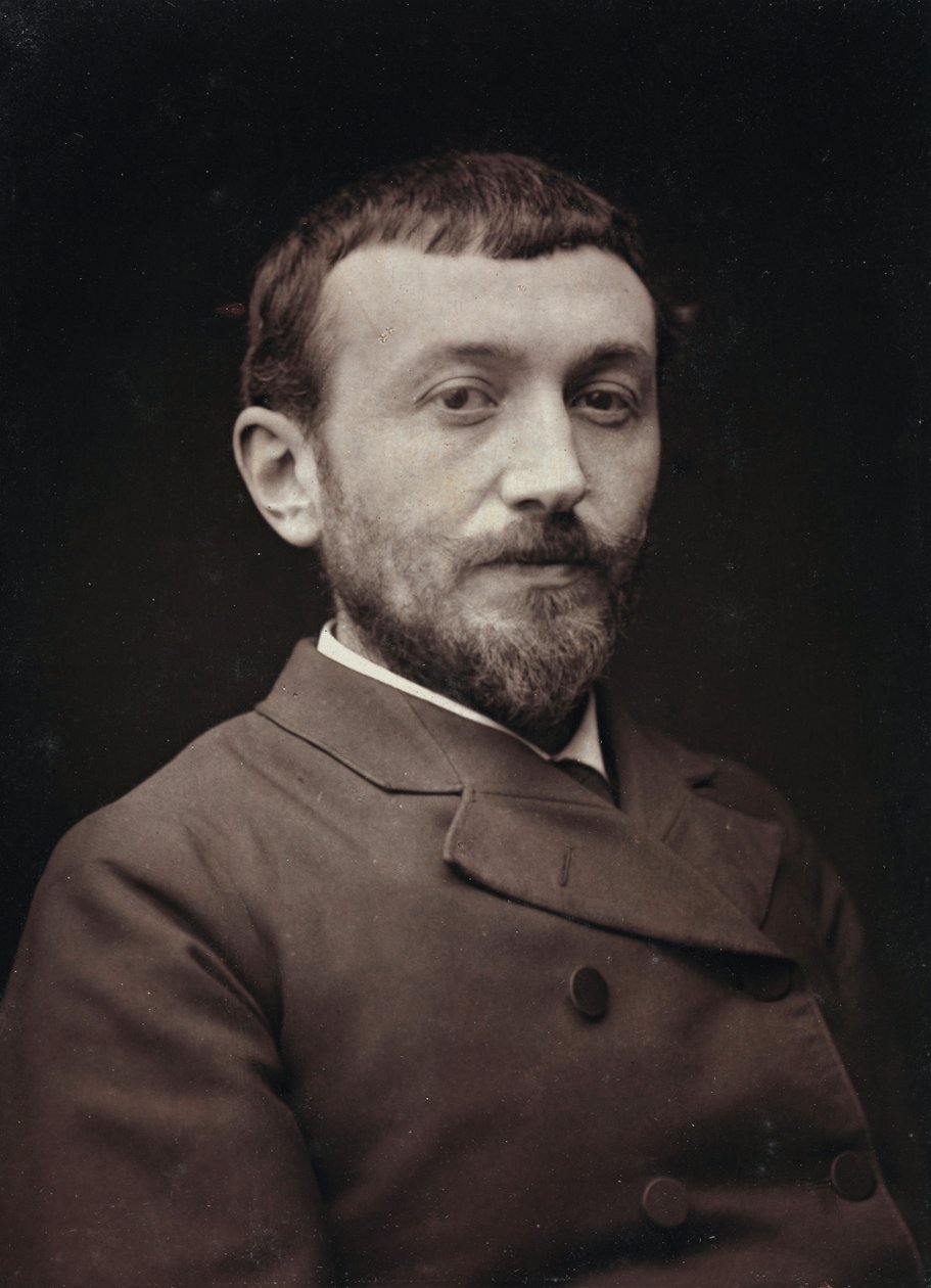 Album Artistique et Biographique, 5. Jahrgang, Salon 1885; Porträt des französischen Malers Alfred-Henri Bramtot (1852-1894) von Charles Michelez