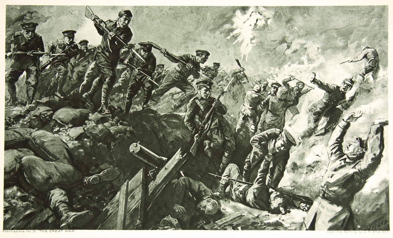 Die Eroberung der deutschen Schützengräben bei Neuve Chapelle von Charles Mills Sheldon
