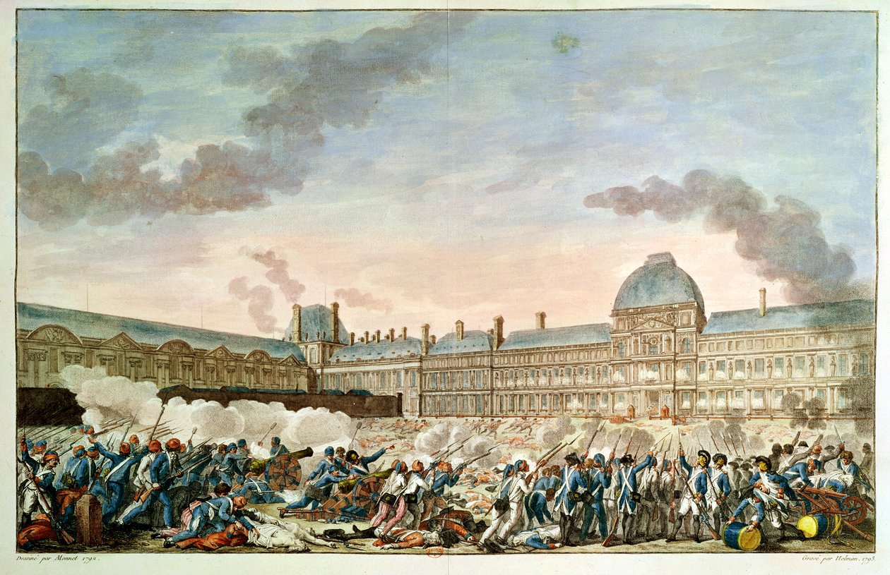 Der 10. August 1792, graviert von Isidore Stanislas Helman (1743-1809) 1792-93 von Charles Monnet