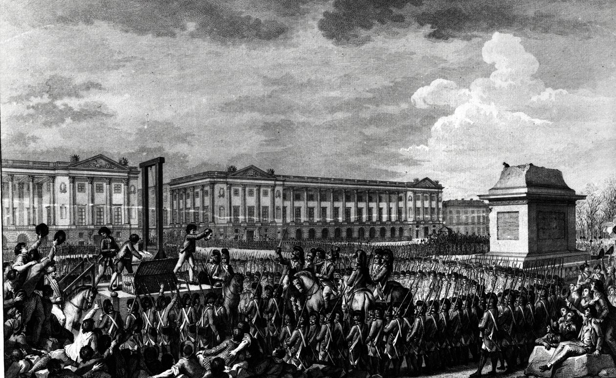 Der Tag des 21. Januar 1793: Der Tod von Ludwig XVI. (1754-93) auf dem Place de la Revolution, graviert von Isidore Stanislas Helman (1743-1809) 1793 von Charles Monnet
