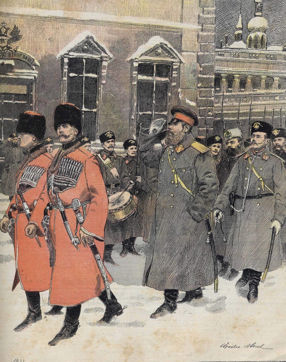Der Kaiser (Zar) von Russland Alexander III. ging am 1. Januar zu den Heiligen Ämtern von Charles Morel