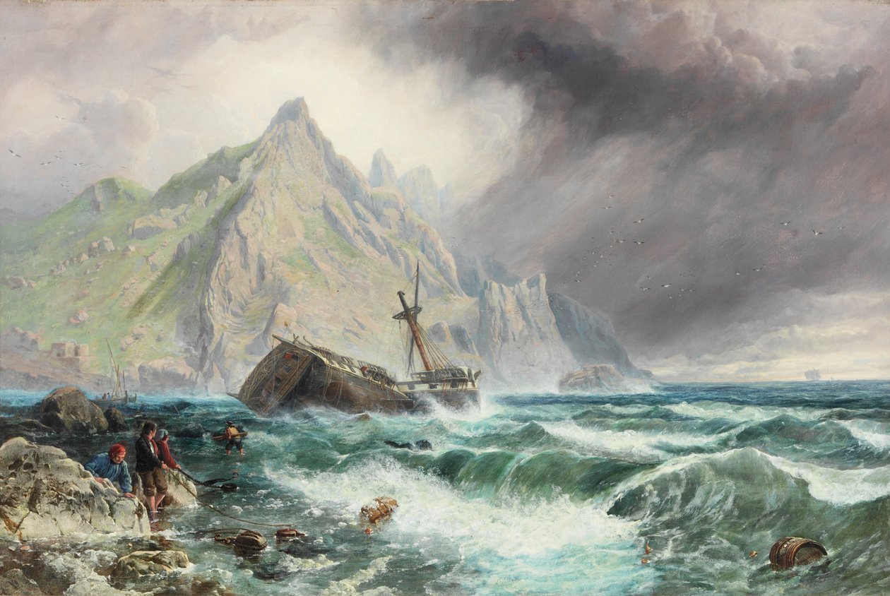 Wrack einer Fregatte an der Südküste Spaniens, 1863 von Charles Napier Hemy