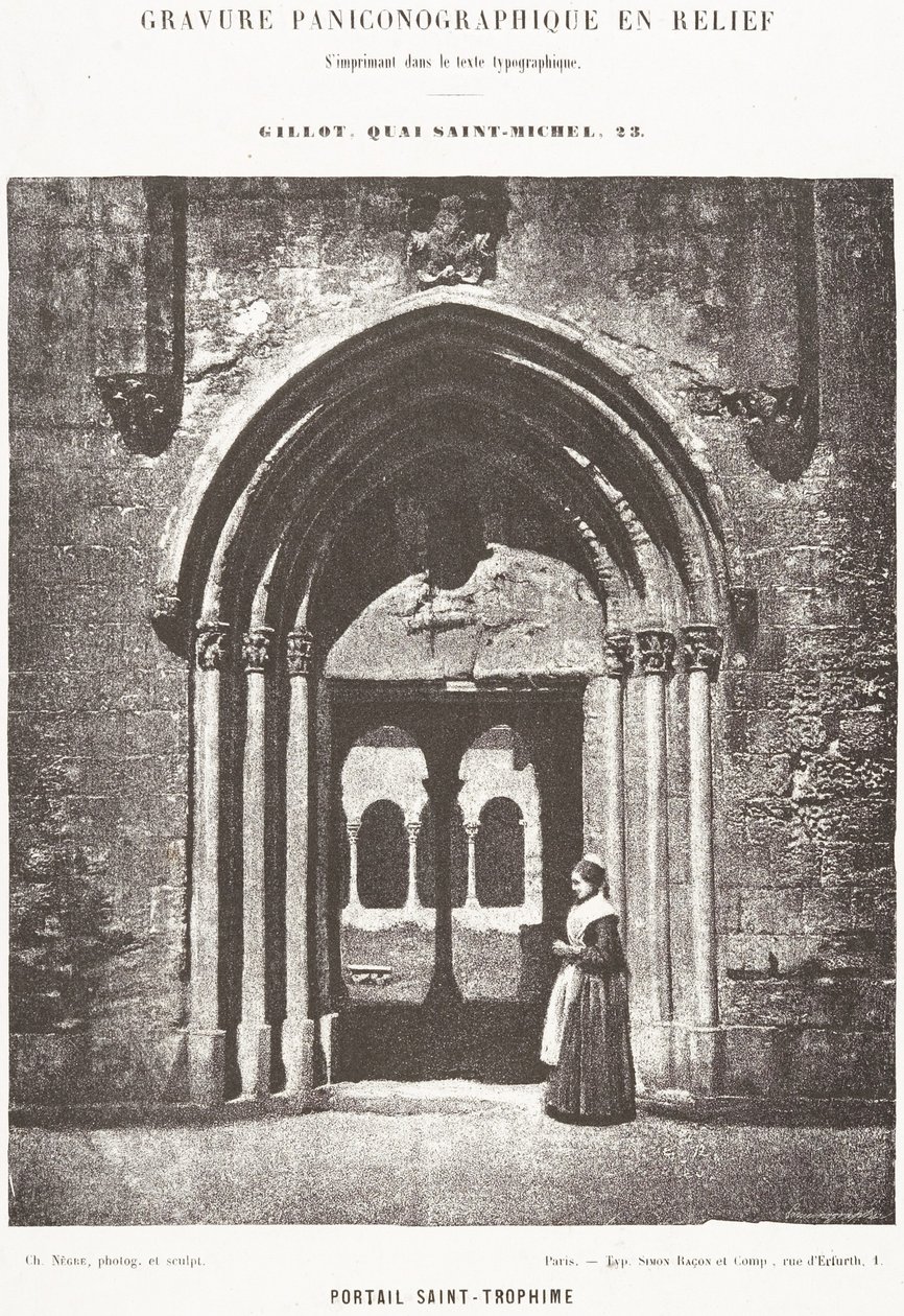 Portail Saint-Trophime; Eingang des Kreuzgangs, Arles, Metropolitankirche Saint-Trophime von Charles Nègre