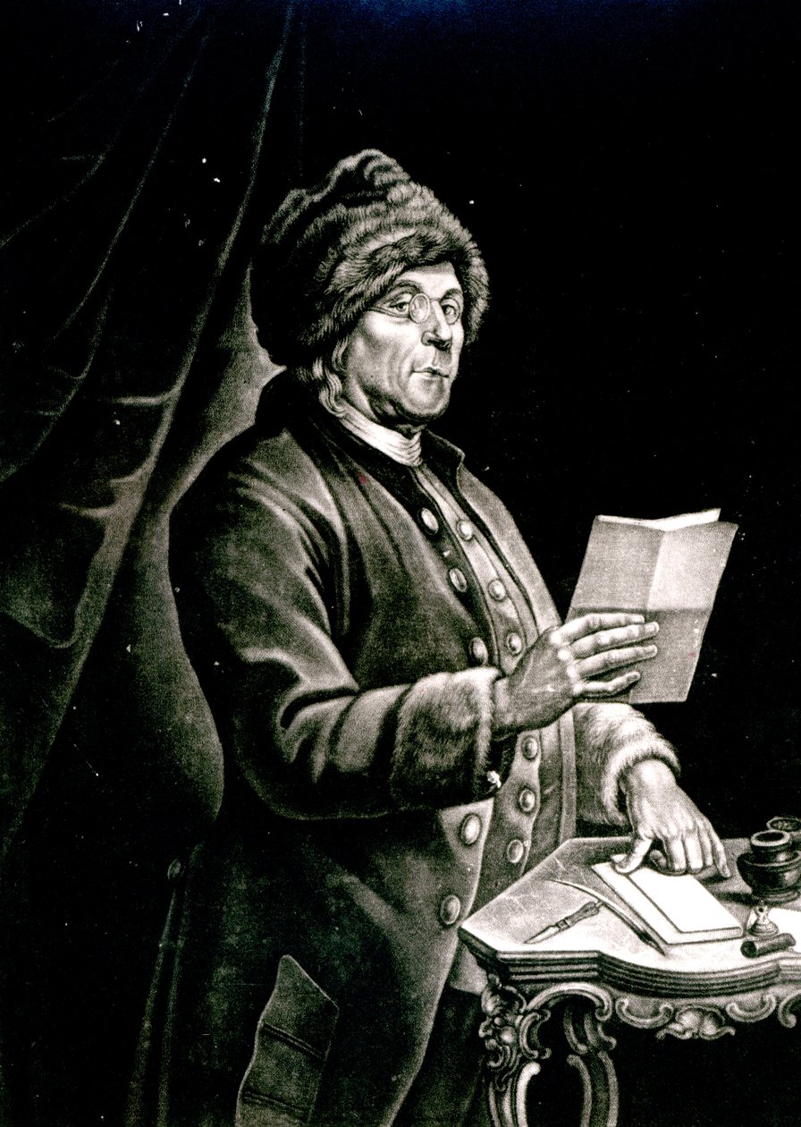Porträt von Benjamin Franklin, 1777 von Charles Nicolas II Cochin