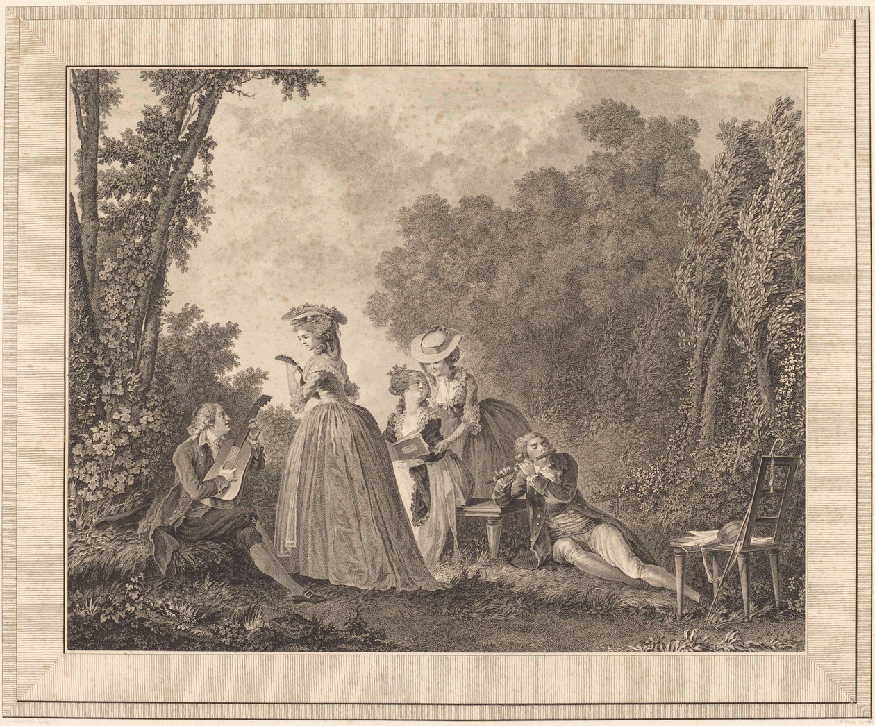 Das angenehme Konzert von Charles Nicolas Varin after Nicolas Lavreince