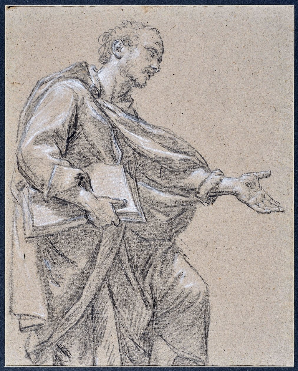 Drapierte Figur mit einem Buch von Charles Parrocel