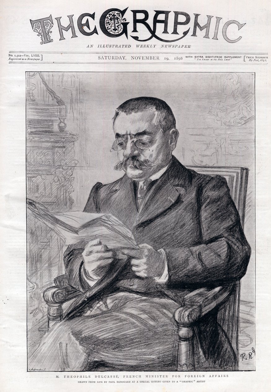 Porträt von Theophile Delcasse (1852-1923), französischer Politiker und Außenminister von Charles Paul Renouard