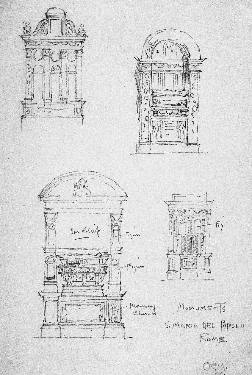 Denkmäler, S. Maria del Popolo, Rom, 1891 von Charles Rennie Mackintosh