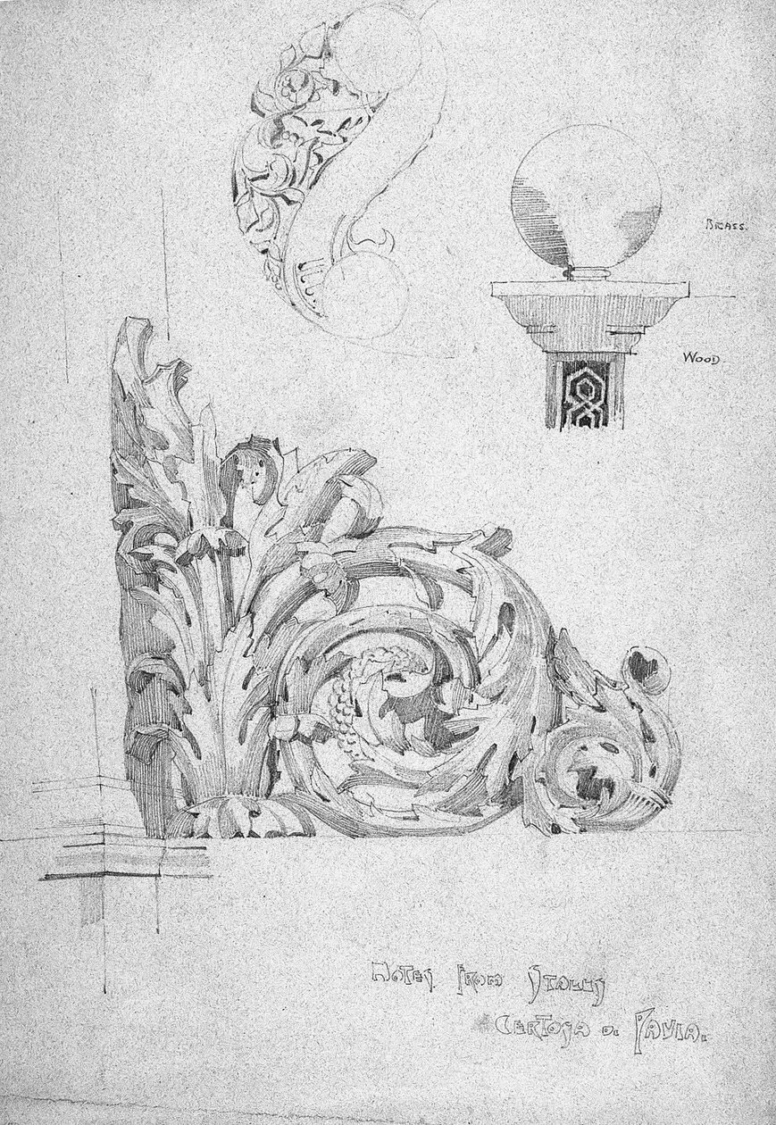 Notizen aus Italien, Certosa di Pavia, 1891 von Charles Rennie Mackintosh