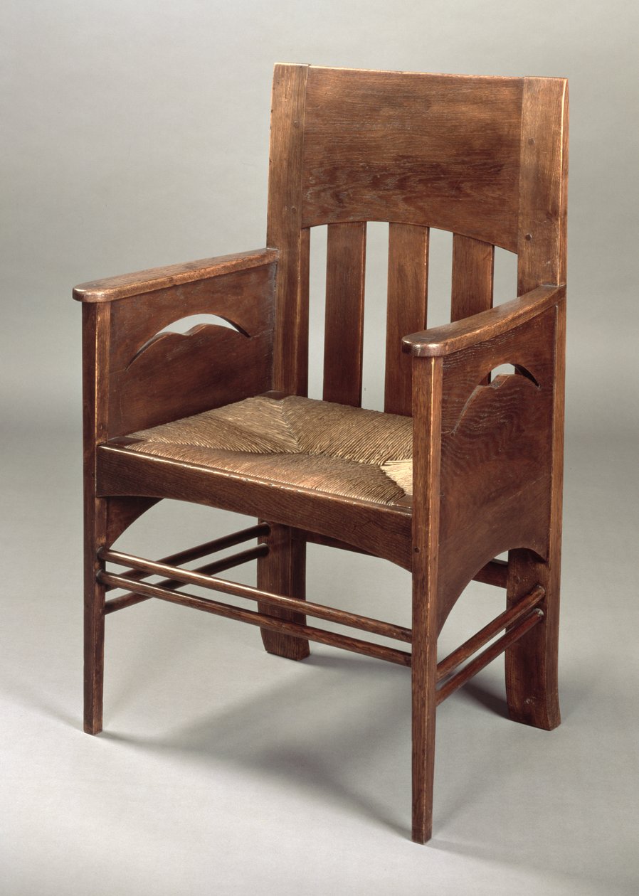 Eichenstuhl, ca. 1897 von Charles Rennie Mackintosh