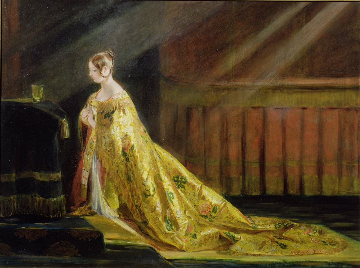 Königin Victoria in ihrem Krönungsgewand, 1838 von Charles Robert Leslie