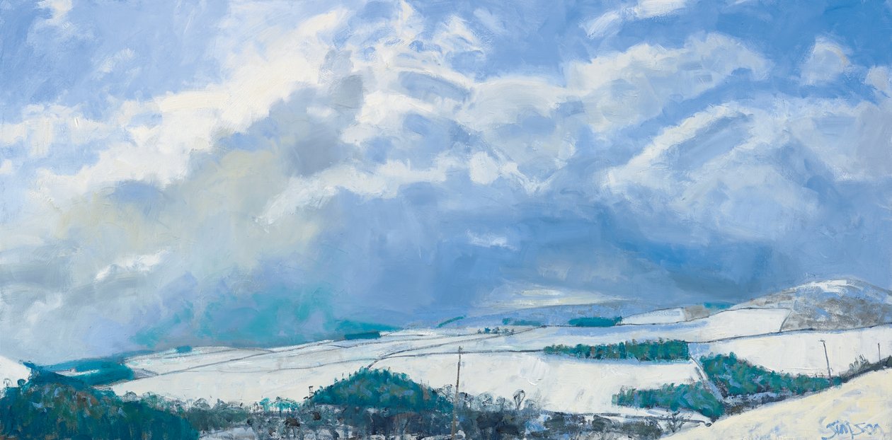 Wolken sammeln sich über den Hügeln, 2016 von Charles Simpson